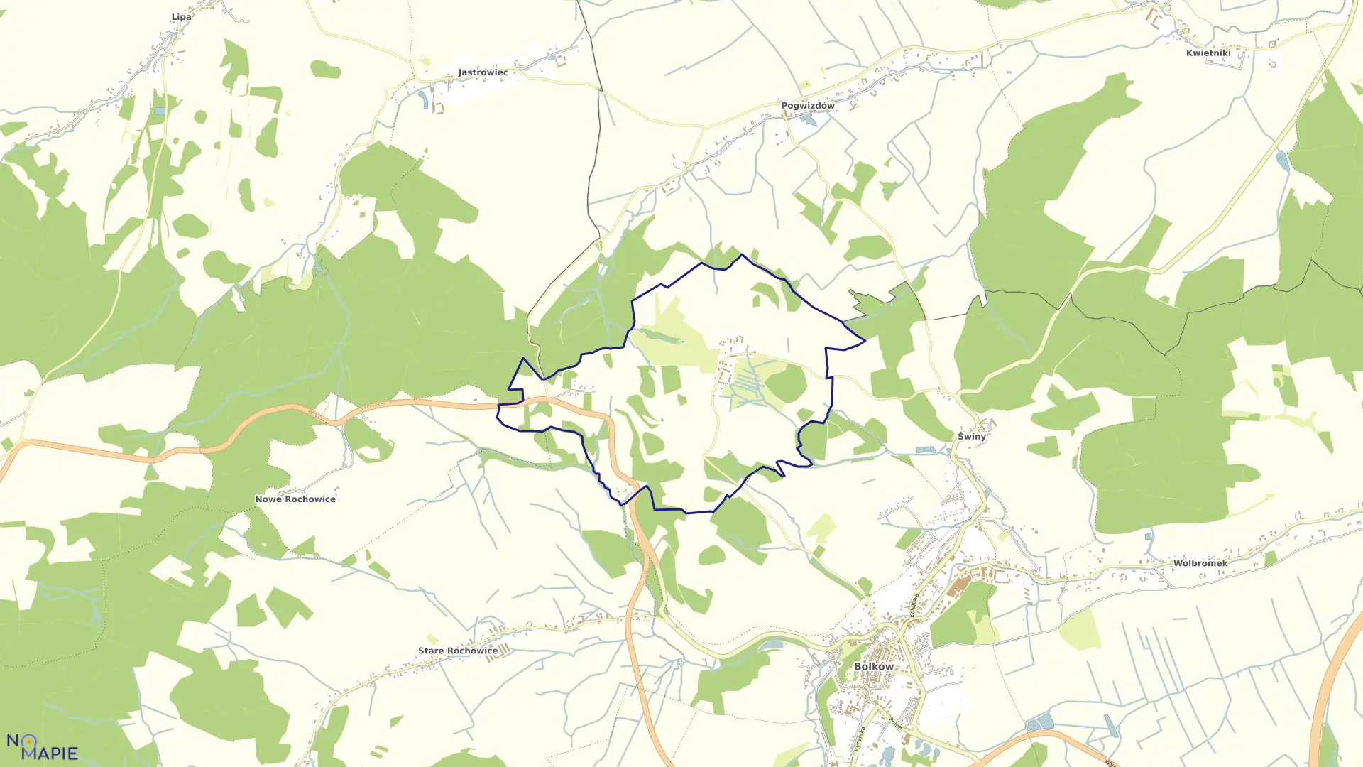 Mapa obrębu GORZANOWICE w gminie Bolków