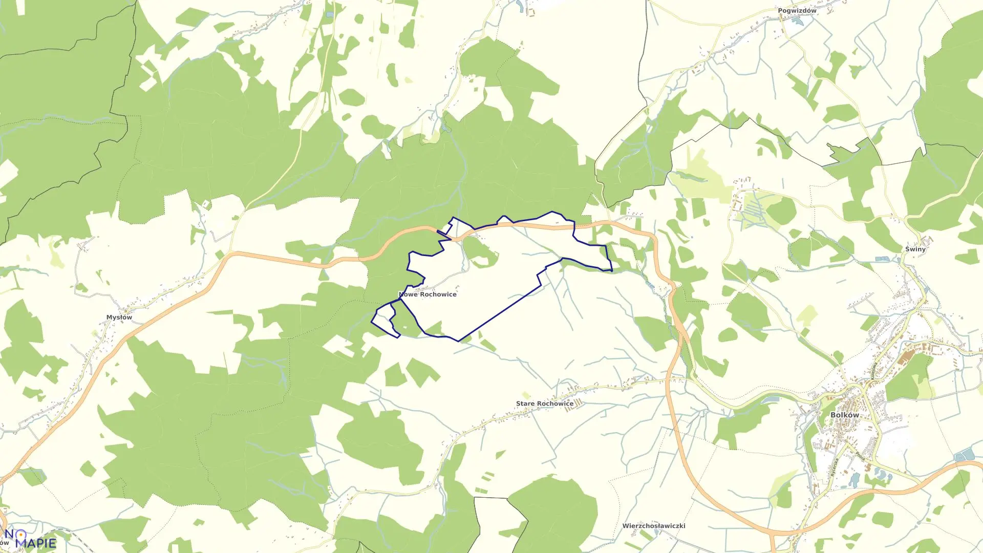 Mapa obrębu NOWE ROCHOWICE w gminie Bolków