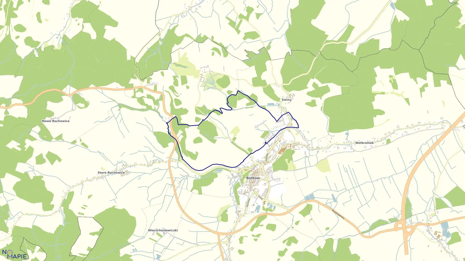 Mapa obrębu OBRĘB 1 w gminie Bolków
