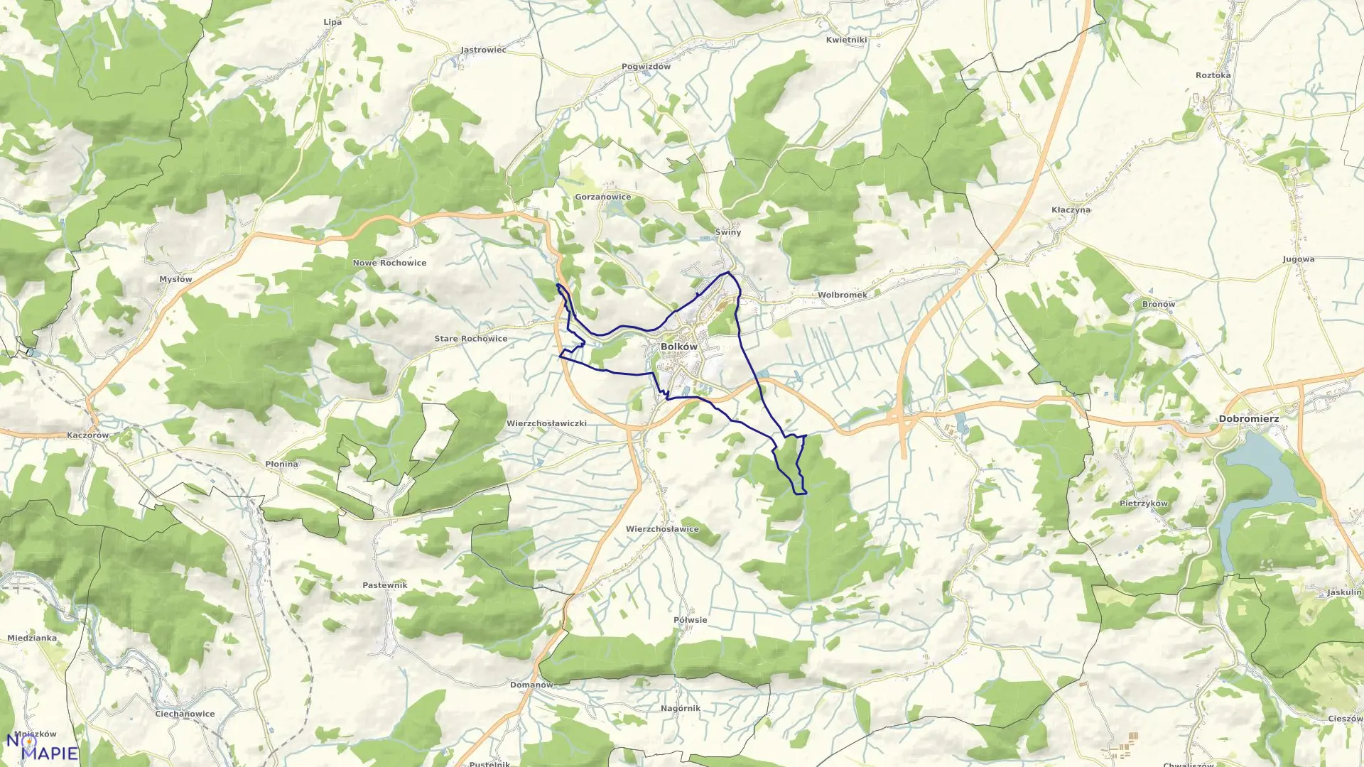 Mapa obrębu OBRĘB 2 w gminie Bolków
