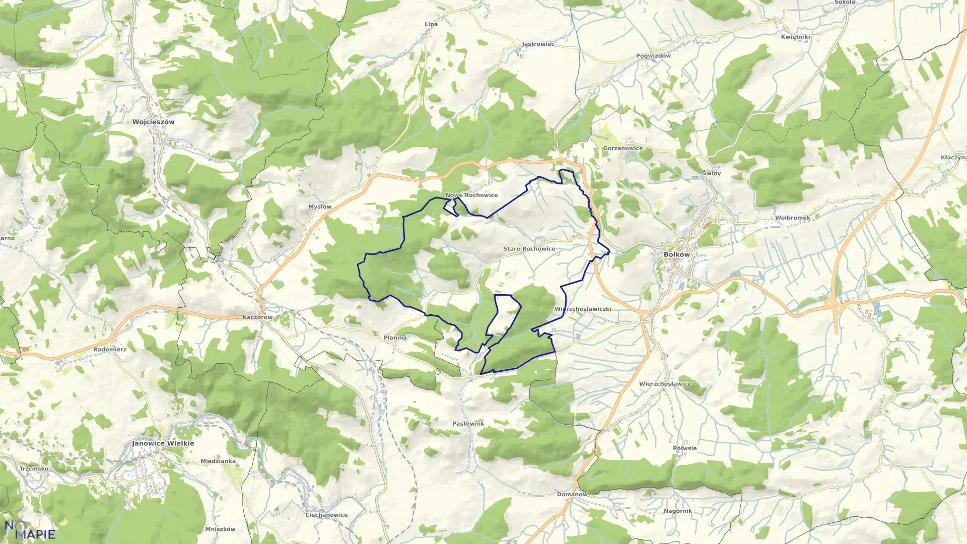 Mapa obrębu STARE ROCHOWICE w gminie Bolków